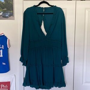 Emerald Green Long Sleeve Dress